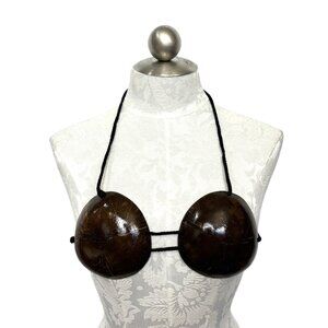 Hawaiian Luau Real Coconut Bra Adjustable NOS NWT
